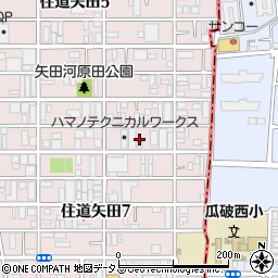 大阪府大阪市東住吉区住道矢田6丁目11周辺の地図