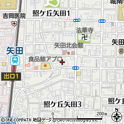 大阪府大阪市東住吉区照ケ丘矢田1丁目12周辺の地図
