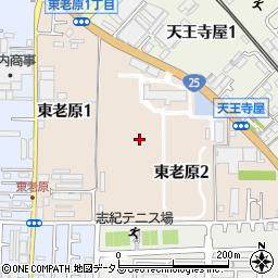 大阪府八尾市東老原周辺の地図