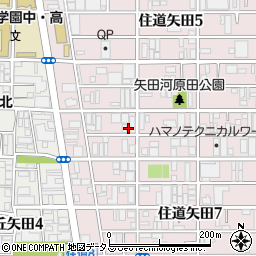 大阪府大阪市東住吉区住道矢田6丁目周辺の地図