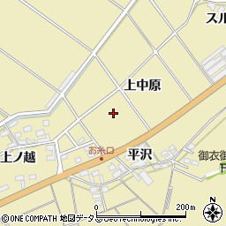 愛知県田原市亀山町上中原周辺の地図