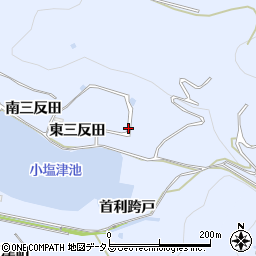 愛知県田原市小塩津町首利西沢周辺の地図