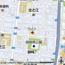 ライフ御崎店周辺の地図