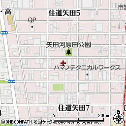 大阪府大阪市東住吉区住道矢田6丁目9周辺の地図