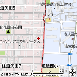 大阪府大阪市東住吉区住道矢田6丁目17周辺の地図