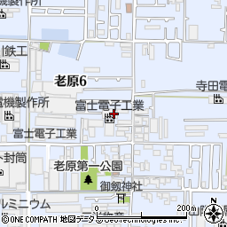 大阪府八尾市老原周辺の地図