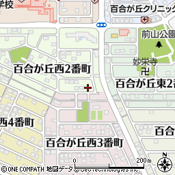 三重県名張市百合が丘西２番町54周辺の地図