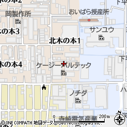 大阪府八尾市北木の本1丁目44周辺の地図