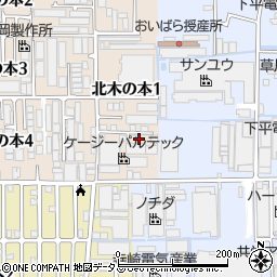 大阪府八尾市北木の本1丁目46周辺の地図