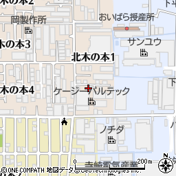 大阪府八尾市北木の本1丁目43周辺の地図