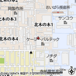 大阪府八尾市北木の本1丁目39周辺の地図