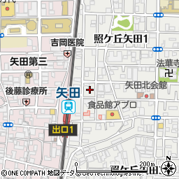 大阪府大阪市東住吉区照ケ丘矢田1丁目9周辺の地図