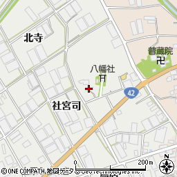 愛知県田原市若見町社宮司周辺の地図