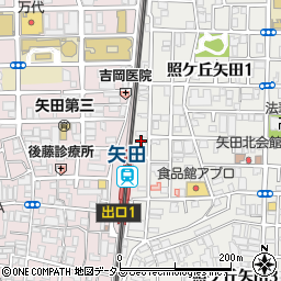 大阪府大阪市東住吉区照ケ丘矢田1丁目8周辺の地図