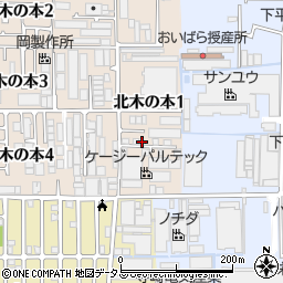 大阪府八尾市北木の本1丁目34周辺の地図