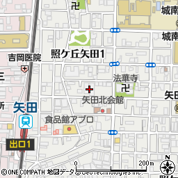 大阪府大阪市東住吉区照ケ丘矢田1丁目14周辺の地図