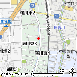 大阪府八尾市曙川東3丁目8周辺の地図