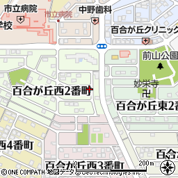 三重県名張市百合が丘西２番町25周辺の地図