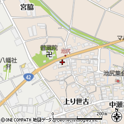 愛知県田原市池尻町宮脇41周辺の地図