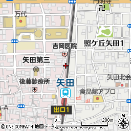 矢田高架下3号駐車場周辺の地図