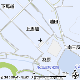 愛知県田原市小塩津町上馬越周辺の地図