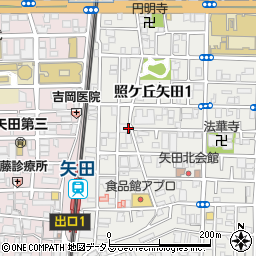 大阪府大阪市東住吉区照ケ丘矢田1丁目6周辺の地図