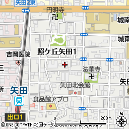 大阪府大阪市東住吉区照ケ丘矢田1丁目15周辺の地図