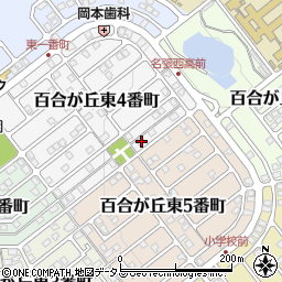 三重県名張市百合が丘東４番町2周辺の地図