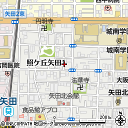 大阪府大阪市東住吉区照ケ丘矢田1丁目17周辺の地図