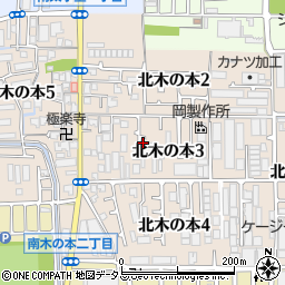 大阪府八尾市北木の本周辺の地図