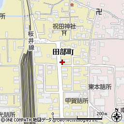 奈良県天理市田部町周辺の地図