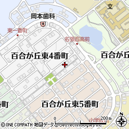 三重県名張市百合が丘東４番町15周辺の地図