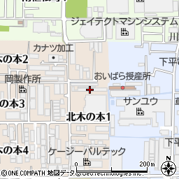 大阪府八尾市北木の本1丁目15周辺の地図