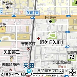 大阪府大阪市東住吉区照ケ丘矢田1丁目4周辺の地図