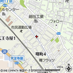 大阪府八尾市曙町周辺の地図