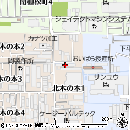 大阪府八尾市北木の本1丁目12周辺の地図