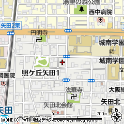 大阪府大阪市東住吉区照ケ丘矢田1丁目18周辺の地図