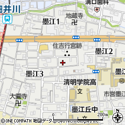 大阪府大阪市住吉区墨江周辺の地図