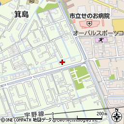 岡山県岡山市南区箕島966-4周辺の地図