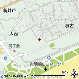 愛知県田原市赤羽根町西68周辺の地図