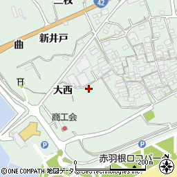 愛知県田原市赤羽根町大西周辺の地図
