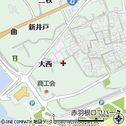 愛知県田原市赤羽根町（大西）周辺の地図