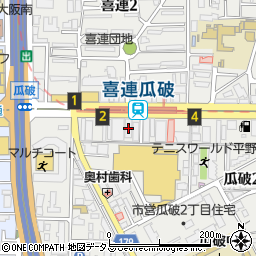 関西みらい銀行喜連支店 ＡＴＭ周辺の地図