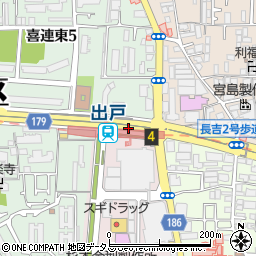 大阪市立　出戸駅有料自転車駐車場周辺の地図