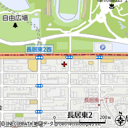 田嶋石油長居公園給油所周辺の地図