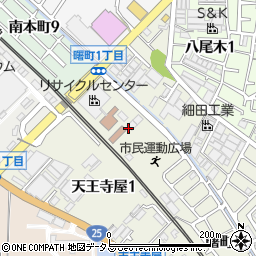 八尾市役所　土木管理事務所周辺の地図