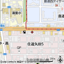 丸亀製麺東住吉店周辺の地図