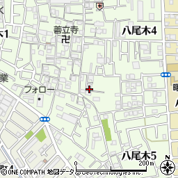 大阪府八尾市八尾木周辺の地図