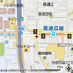 キングラム喜連瓜破駅前店周辺の地図