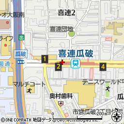 ローソンＳ　ＯＳＬ喜連瓜破駅店周辺の地図